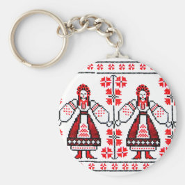 Traditionella ukrainska broderiyukrainska flickor nyckelring