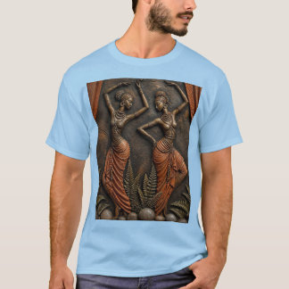Traditionella utskurna afrikanska dansare, gamla s t shirt