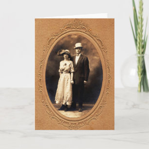 Traditionellen Sepia Photo Retro för antika par 1 Kort