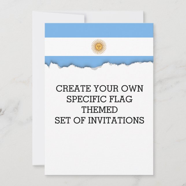Traditionellt Argentina-Flagga Inbjudningar (Framsida)