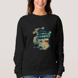 Traditionellt asiatiskt Byggnad japansk havsvik Yi T Shirt