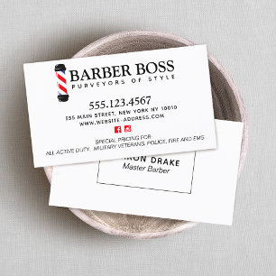 Traditionellt Barber Barbershop-Affärskort Visitkort
