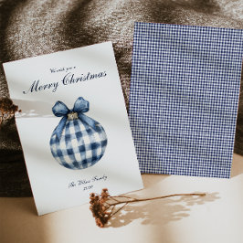 Traditionellt blått julkort för prydnadsföremål, H