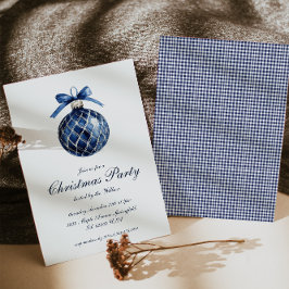 Traditionellt blått julkort för prydnadsföremål, H