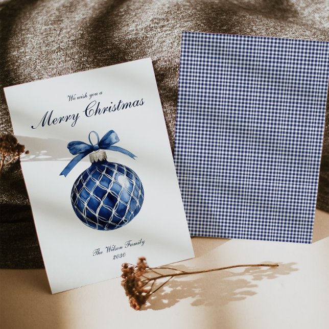 Traditionellt blått julkort för prydnadsföremål, H (Skapare uppladdad)