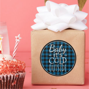 Traditionellt blått svart Land-kontrollmärke Mönst Runt Klistermärke