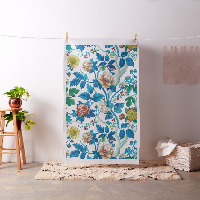 Traditionellt Blommönster i färglöst kinesiska Tyg (In Situ)