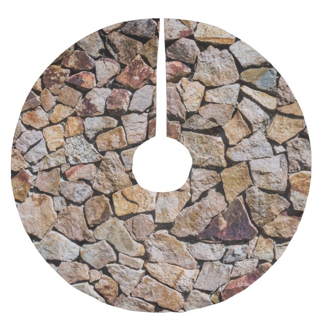 Traditionellt brutet stenkolsgolv julgransmatta borstad polyester (Framsidan)