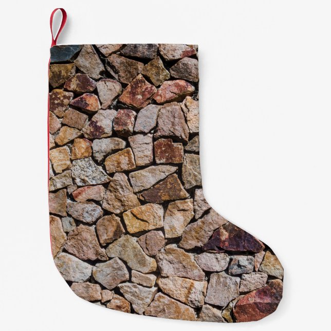 Traditionellt brutet stenkolsgolv liten julstrumpa (Framsidan)