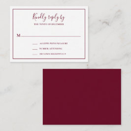 Traditionellt Burgundy Mini-Bröllop OSA-kort Anteckningskort