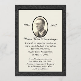 Traditionellt dödsannonskort meddelande