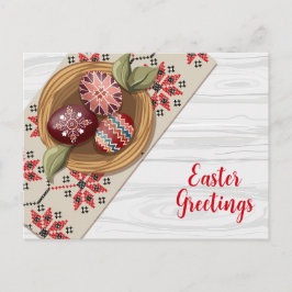 Traditionellt folkligt Hälsning-kort Påsk Vykort