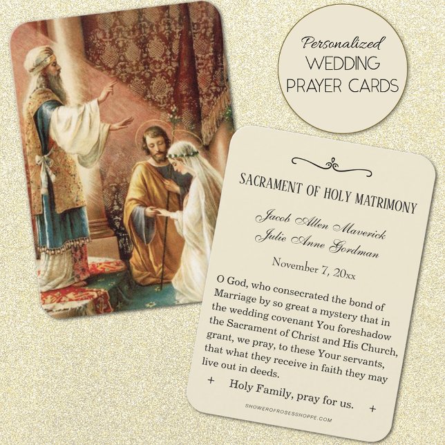 Traditionellt förmånskort för katolska bröllop-Hel Visitkort (Personalized Traditional Catholic Wedding Prayer Cards)