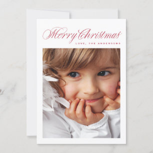 Traditionellt foto av klassisk röd God jul Julkort