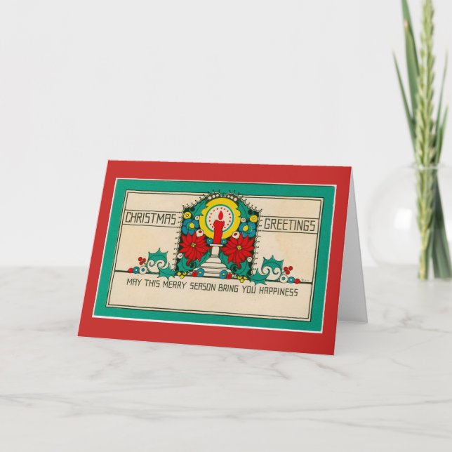 Traditionellt gammaldags julkort kort (Framsida)