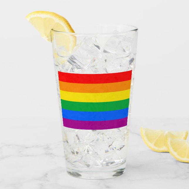 Traditionellt Gay pride Flagga Glaskopp (Framsida Ice)