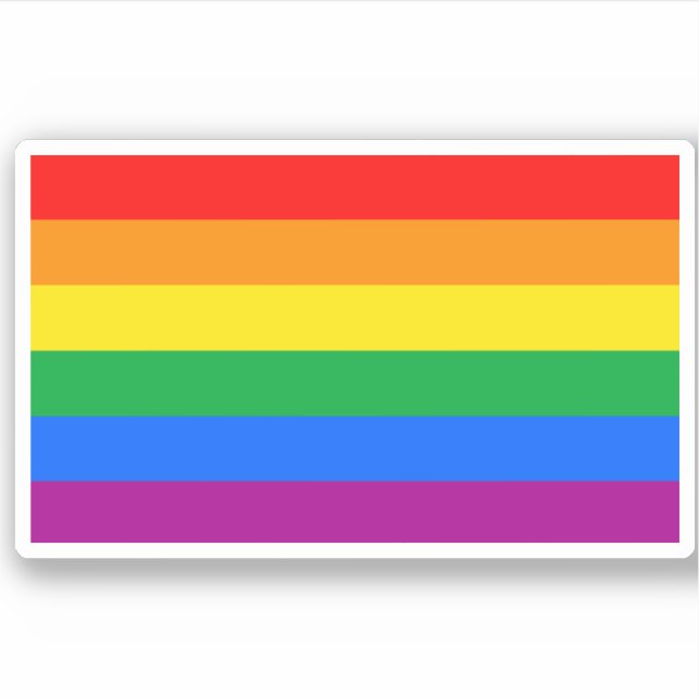 Traditionellt Gay pride Flagga Klistermärken (Framsida)