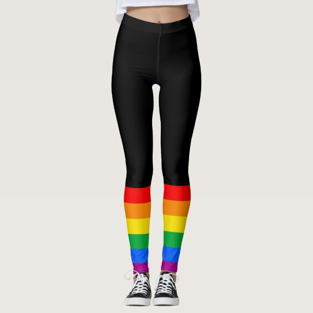 Traditionellt Gay pride Flagga Leggings (Framsida)