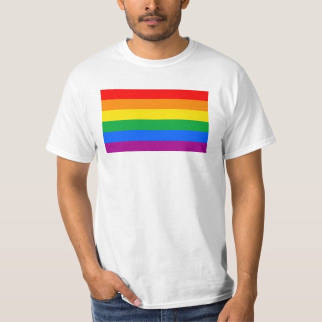 Traditionellt Gay pride-Flagga T Shirt (Framsida)