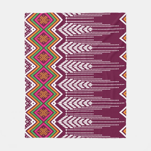 Traditionellt geometriskt Mönster Fleecefilt (Framsidan)