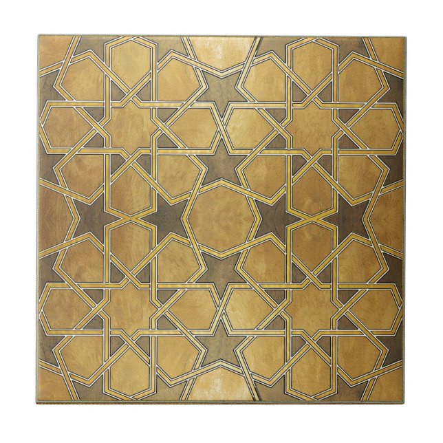 Traditionellt geometriskt mönster kakelplatta (Framsidan)
