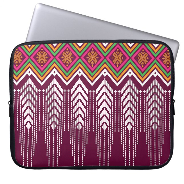 Traditionellt geometriskt Mönster Laptop Fodral (Framsidan)