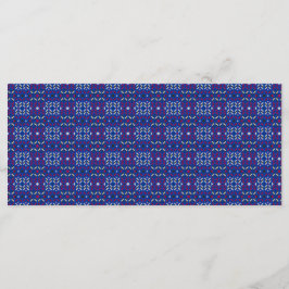 Traditionellt geometriskt pixelmönster i djupblått meny