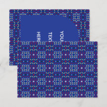 Traditionellt geometriskt pixelmönster i djupblått