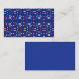 Traditionellt geometriskt pixelmönster i djupblått tilläggskort