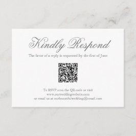 Traditionellt Grått Formell QR-kod Elegant bröllop OSA Kort
