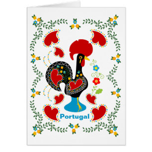 Traditionellt hälsningskort Tupp i Portugal