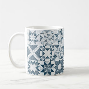 Traditionellt hantverksmässigt konstverk - blått kaffemugg