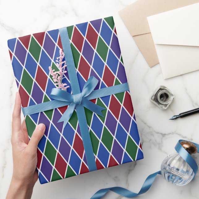 Traditionellt Harlekin-mönster i ädla färger Presentpapper (Gifting)