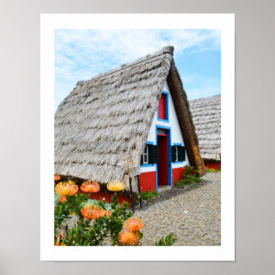 Traditionellt hus i Santana, Madeira Poster