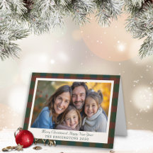 Traditionellt inbyggt/Tartan-märkt julkort