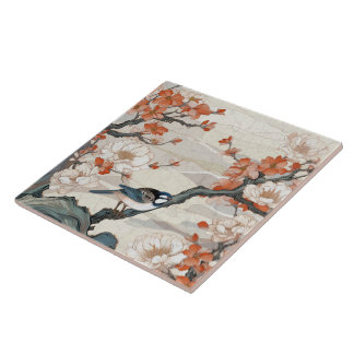 Traditionellt Japan Kutani Ornamental Art 1 Kakelplatta