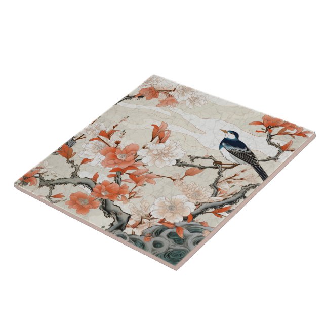 Traditionellt Japan Kutani Ornamental Art 2 Kakelplatta (Sidan)