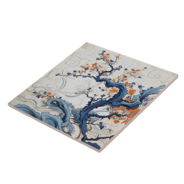 Traditionellt Japan Kutani Ornamental Art 5 Kakelplatta (Sidan)