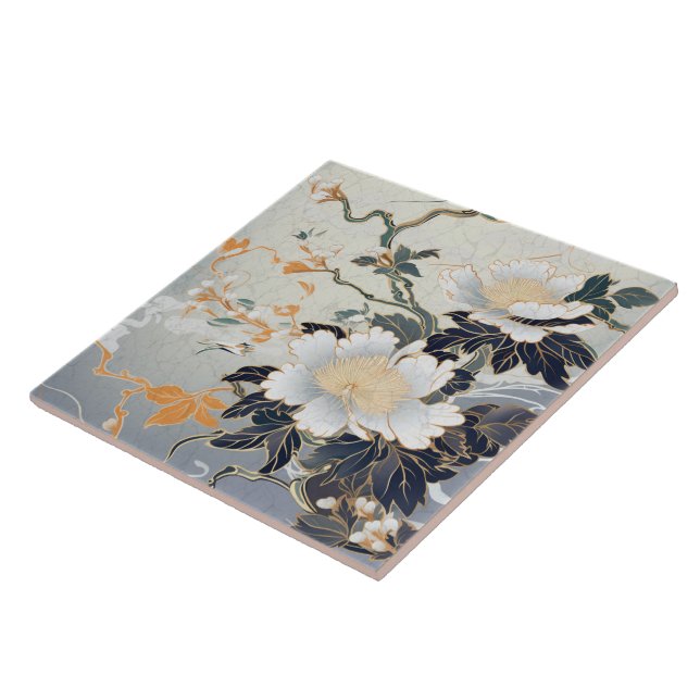 Traditionellt Japan Kutani Ornamental Art 8 Kakelplatta (Sidan)