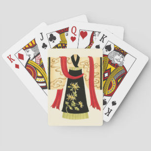 Traditionellt japanska Kimono med Blommigt Skriv u Casinokort