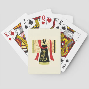Traditionellt japanska Kimono med Blommigt Skriv u Casinokort