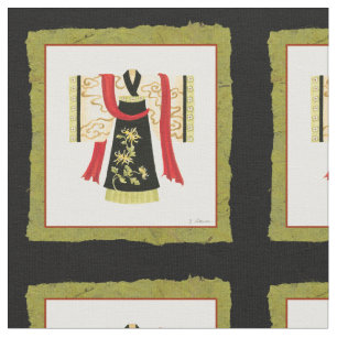 Traditionellt japanska Kimono med Blommigt Skriv u Tyg