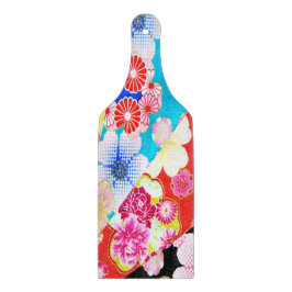 Traditionellt japanskt Blommigt Rosa Blue Red Glas