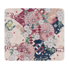 Traditionellt japanskt Blommigt Sakura Rosa Glass