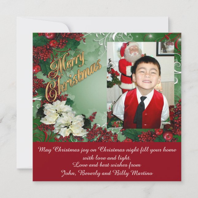 Traditionellt julfotkort julkort (Framsida)