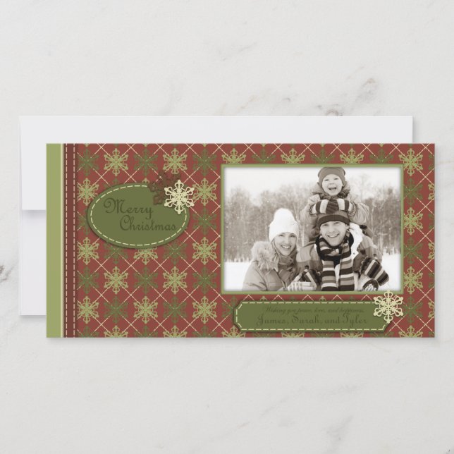 Traditionellt julfotkort julkort (Framsida)