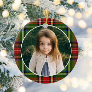 Traditionellt julfoto julgransprydnad keramik