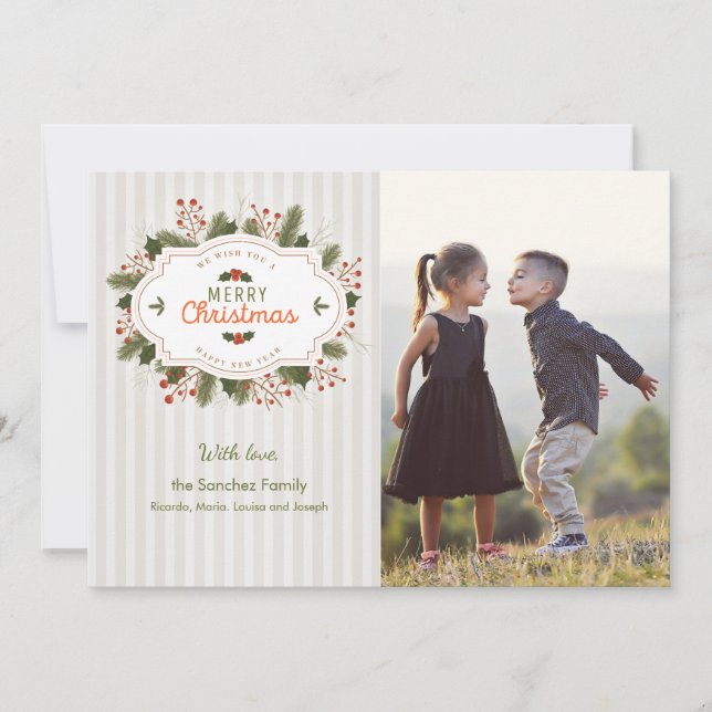 Traditionellt julfotoportskort julkort (Framsida)