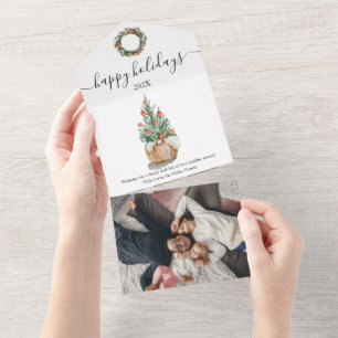 Traditionellt Julgran i ett helgdag-kort
