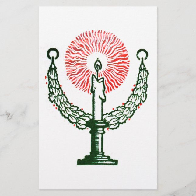 Traditionellt julljus brevpapper (Framsida)